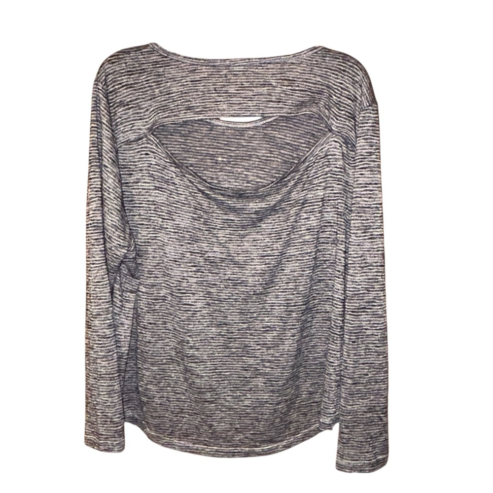 Athleta Gray Space-Dye Long Sleeve Open Back Workout Top Size XL - Picture 2 of 10